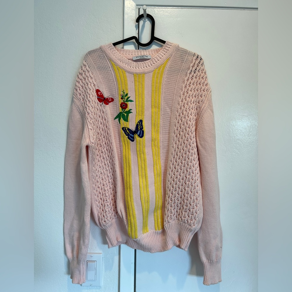 Vivetta Pink Embroidered Sweater Size IT 46